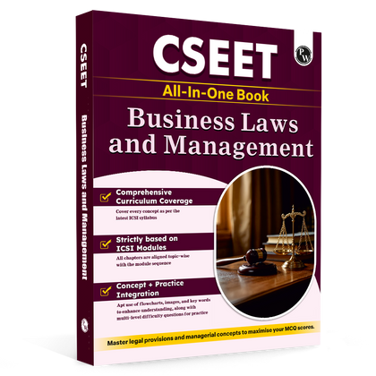 PW CSEET All in One Book Business Laws and Management October 2026 Attempt | Comprehensive Curriculum Coverage | Strictly Based on ICSI Modules | Concept + Practice Integration