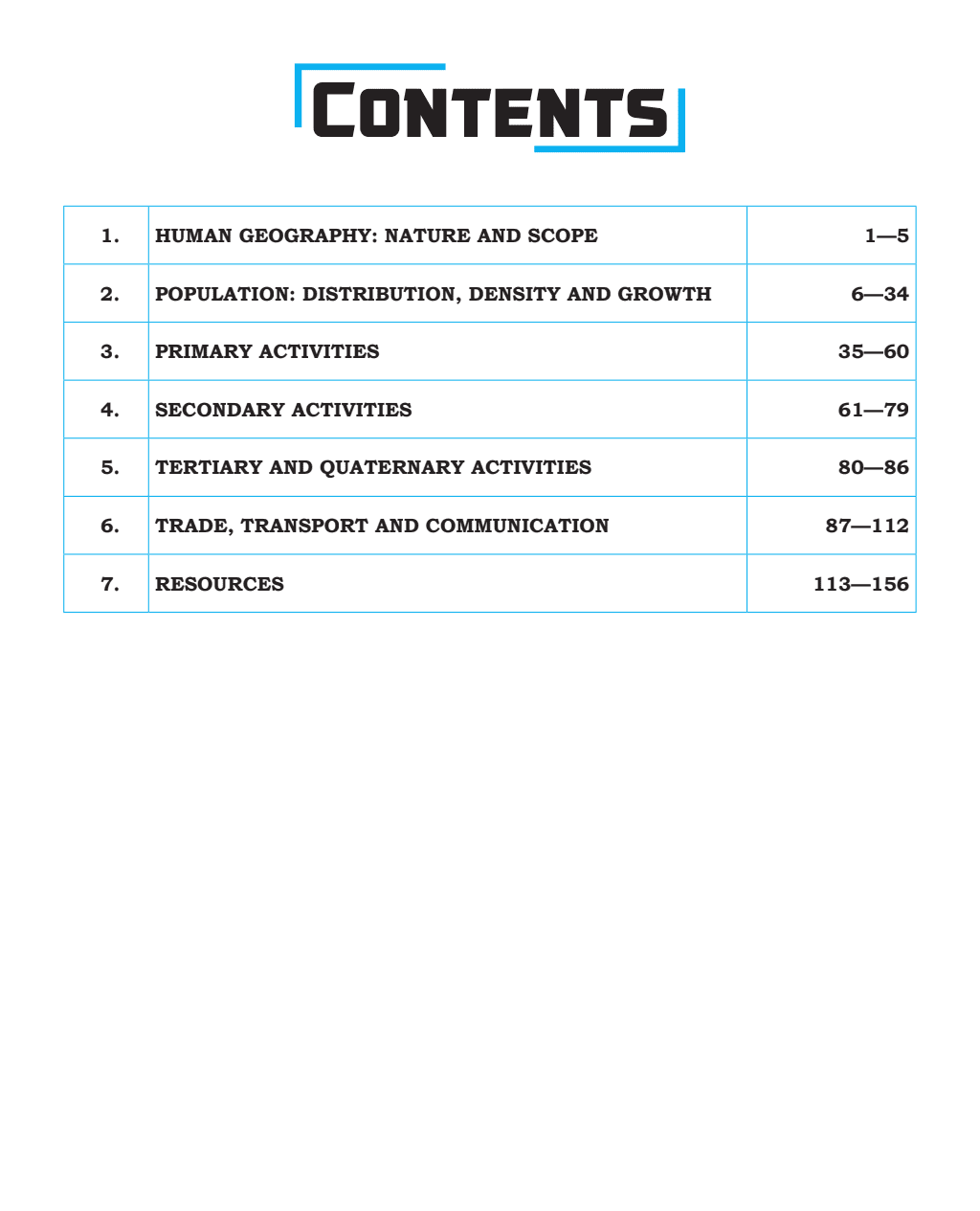 Summary of NCERT Book Human Geography | Thinking points in and as 'Points to Ponder' | Intensive Use of Maps, Diagrams, and Flowcharts | Subject-Specific Workbooks for Practice