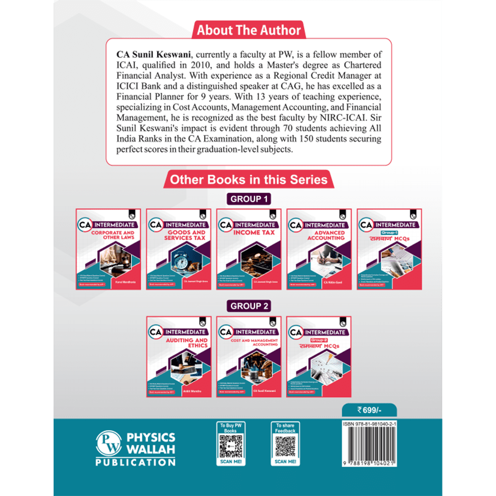 CA Intermediate Group 2 Financial Management & Strategic Management - CA Sunil Keswani | Covering Theory and MCQs | Latest Syllabus For May & Sep 2025 Exams | 4th Edition (colored)
