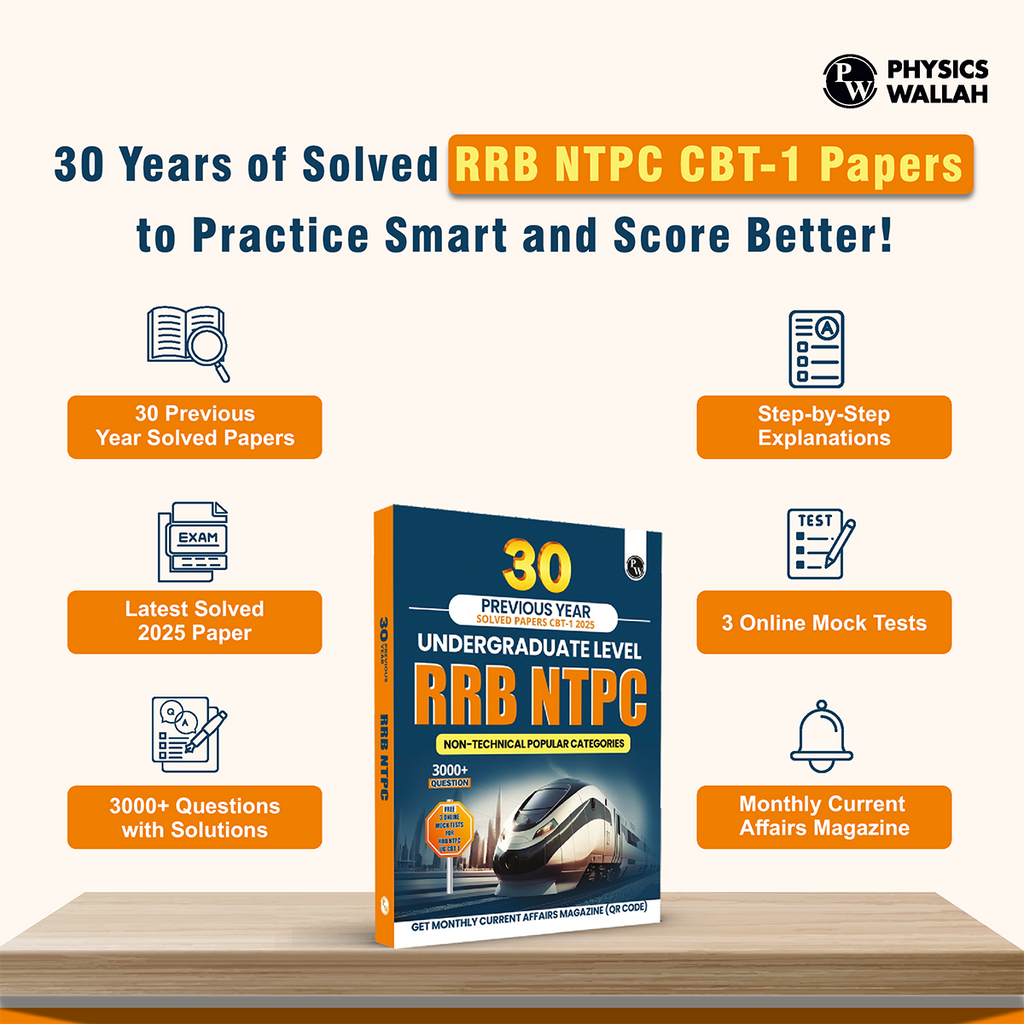 RRB NTPC Undergraduate 30 Previous Year Solved Papers CBT-1 2025 (PYQ) | 3000+ Questions | 3 Online Mock Tests for Exam 2026 | English Medium