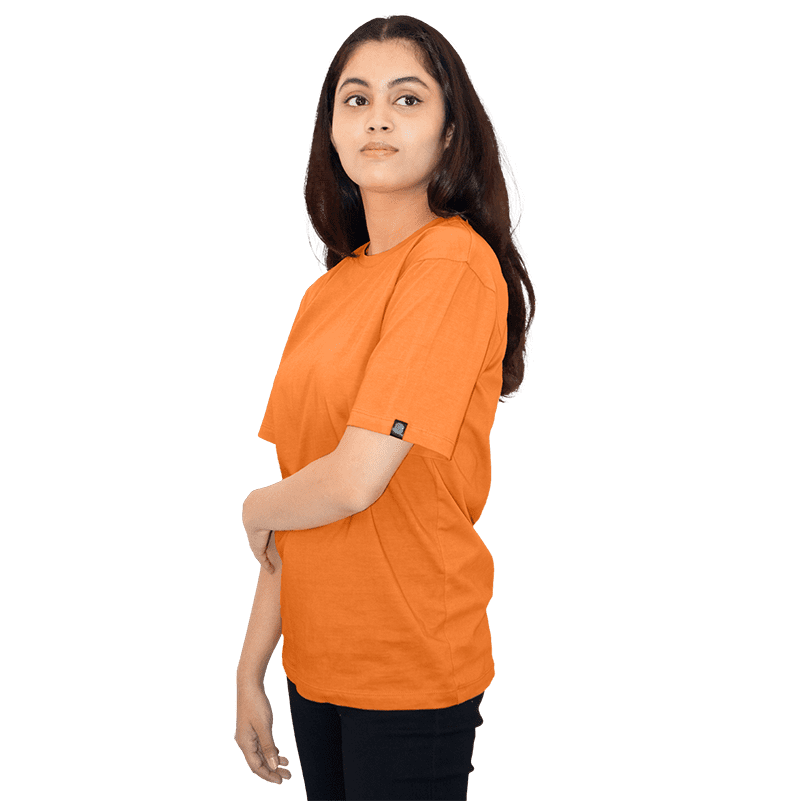Everyday Essential 100% Cotton Unisex Solid Orange T-shirt (S)