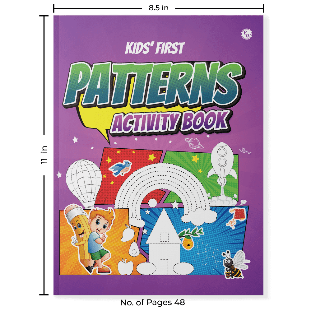 Kids Set of 2 Books | Patterns Activity Book and Hindi Sulekh Varnamala l Practice Patterns, Shapes and handwriting with Fun Activities For Children 1, 2, 3, 4, 5, Year Old (Physics Wallah)