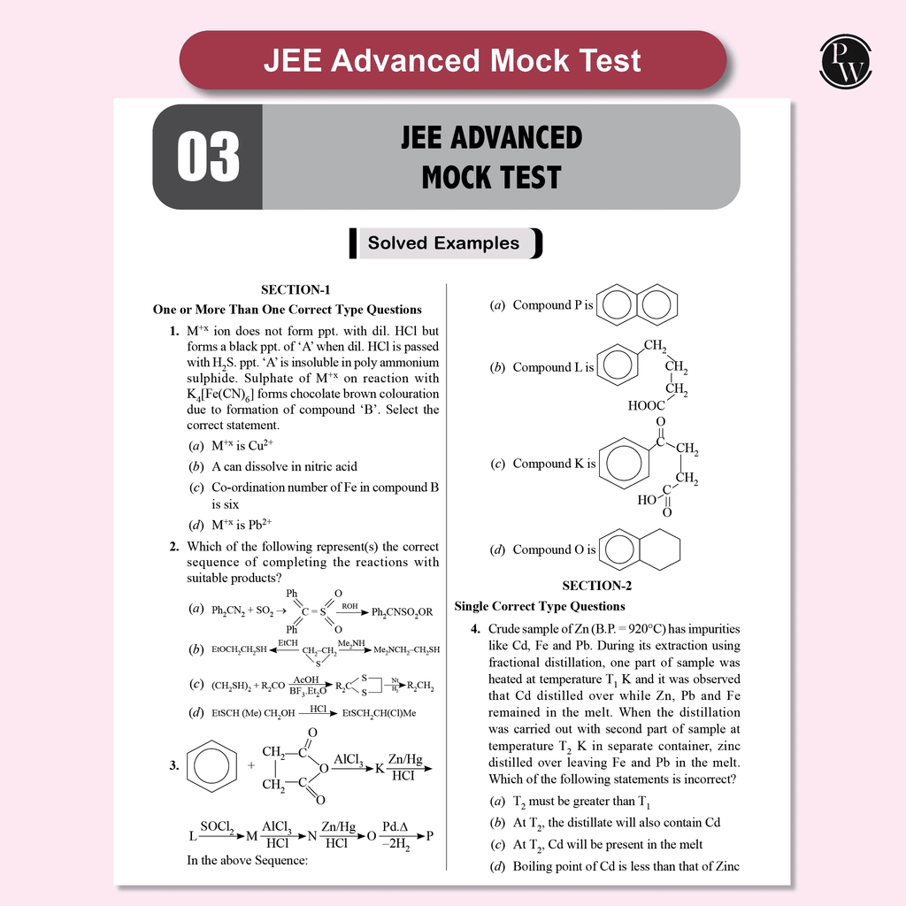 Absolute JEE Advanced Chemistry 2500+ Questions with Formula Sheet Latest Solved Paper and 3 Mock Tests | Covering All JEE Advanced Question Typology