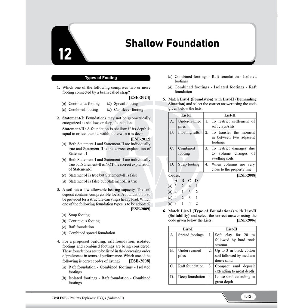 UPSC ESE 2027 Topicwise 28 Previous Years Solved Questions Civil Engineering Preliminary Examination Volume 1 & 2 Combo Set of 2 Books