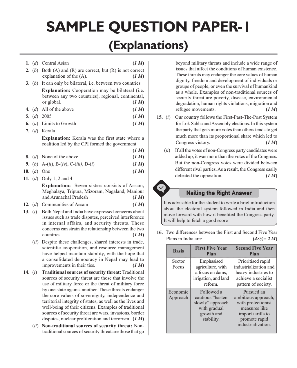 CBSE 11 Sample Question Papers Class 12 Political Science for 2024 Exam (Mock Test Paper) Adhering to Competency - Based Learning | Embedded Videos and Cheat Sheet for Revision | PYQ 2023 Solved Paper