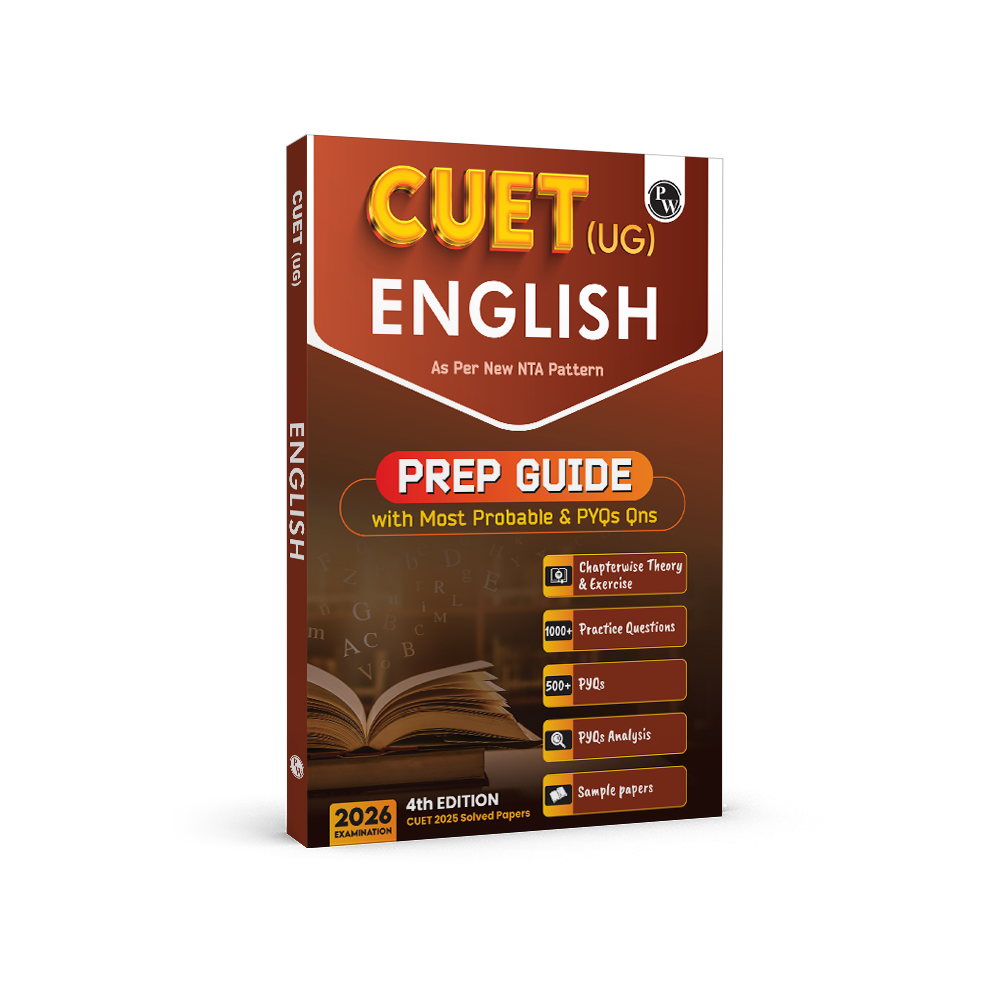 CUET (UG) English Chapterwise & Topicwise Theory & Exercise with PYQ (2025-2022) | Most Probable Question Bank | Prep Guide | Mock Tests For Exam 2026