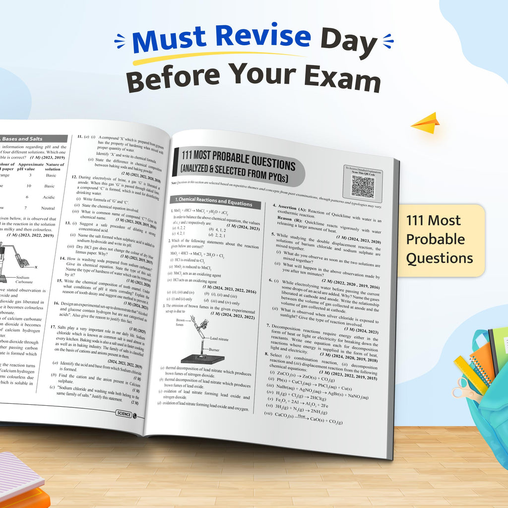 PW CBSE 15 Sample Question Papers Class 10 Science For 2027 Board Exam (New Pattern) | CBSE Like Question Booklet and Answer Sheets, Marking Stickers, Mind Maps, Most Probable Questions